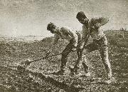 Jean Francois Millet Two person dig the land oil painting reproduction